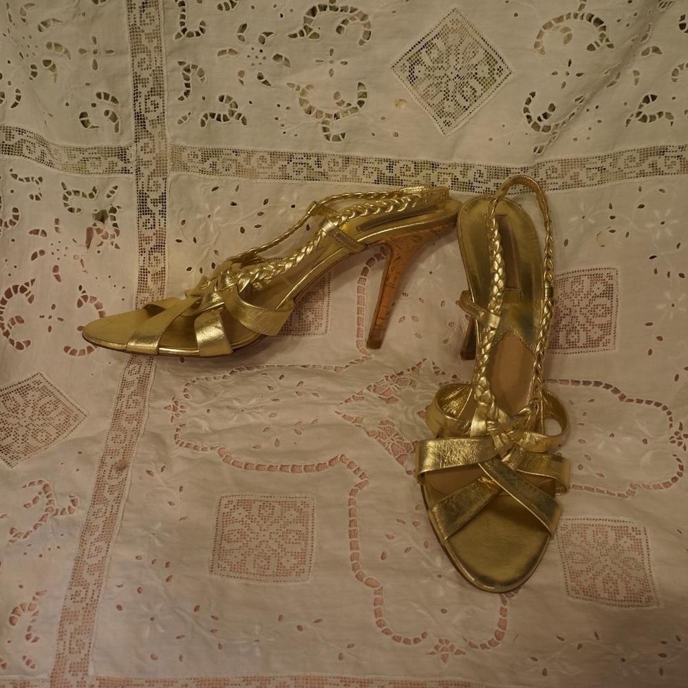 Michael Kors Couture Italy gold strappy sandals 10